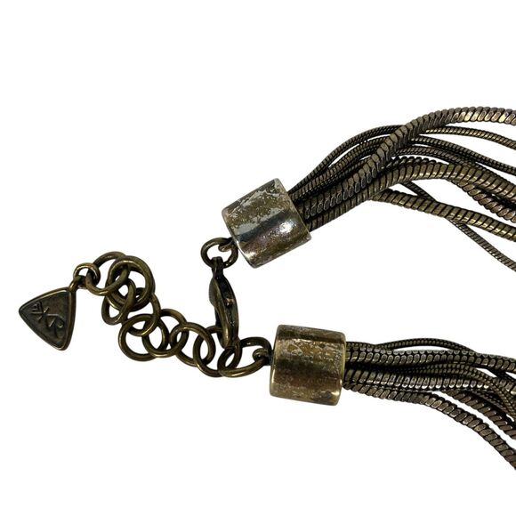 Silpada Necklace Pearl Swarovski Crystal Brass Boho Industrial Chic Lagenlook - Picture 3 of 12